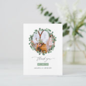 ウッドランド フォレスト ユーカリ ウェディング サンクス ポストカード (スタンド正面)