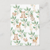ウッドランド フォレスト 動物の本 赤ちゃんのカード エンクロージャーカード (裏面)