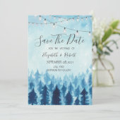 ウッドランド、フォレスト、松の木の青が日付を保存 セーブザデート (スタンド正面)