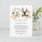 ウッドランド フォレスト 鹿のウェディング 減少したゲストリスト 案内状 (スタンド正面)