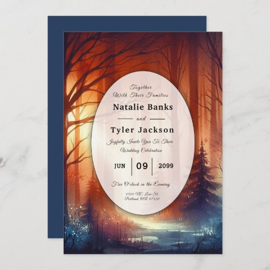 ウッドランド・フォール離れ・結婚ズ 招待状 (正面/裏面)