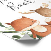 ウッドランド・フレンズ赤ちゃんシャワーゲストブックサイン ポスター (角)