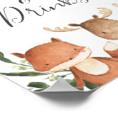 ウッドランド・フレンズ赤ちゃんシャワー食品とドリンクの看板 ポスター (角)