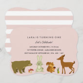 ウッドランド フレンズ バースデー インビテーション (正面/裏面)