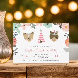 ウッドランド・フレンズ | 子供の誕生日パーティの招待状 招待状