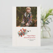 ウッドランド ブーケ フォト ホリデー カード (スタンド正面)