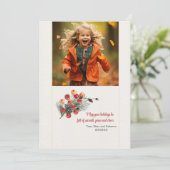 ウッドランド ブーケ フォト ホリデー カード (スタンド正面)