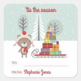 ウッドランド・ベア・クリスマス スクエアシール