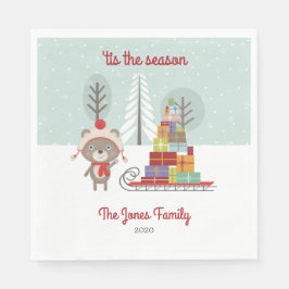 ウッドランド・ベア・クリスマス スタンダードランチョンナプキン