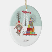 ウッドランド・ベア・クリスマス セラミックオーナメント (右)