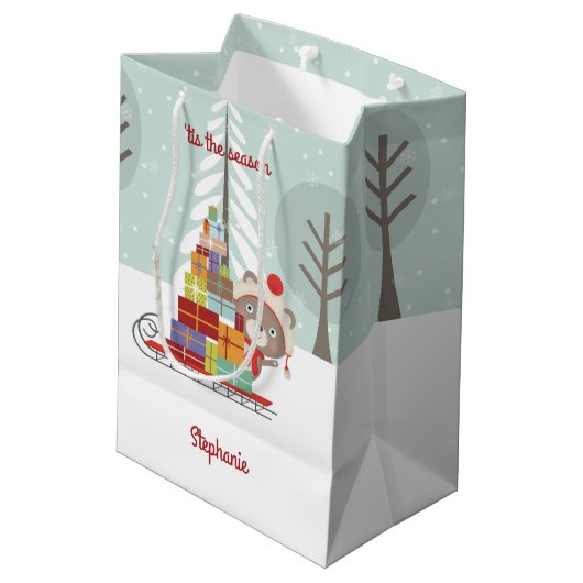 ウッドランド・ベア・クリスマス ミディアムペーパーバッグ (裏面アングル)