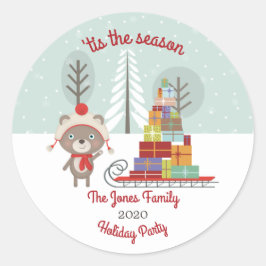 ウッドランド・ベア・クリスマス ラウンドシール