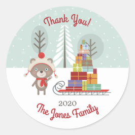 ウッドランド・ベア・クリスマス ラウンドシール