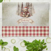 ウッドランド・ベア・来クリスマスが待つ キッチンタオル (折り畳み)