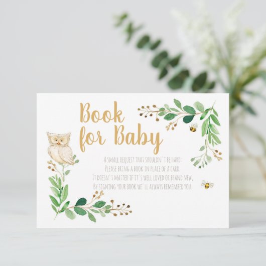 ウッドランド・ベイビー・シャワーがブックカードを持ってくる エンクロージャーカード (スタンド正面)