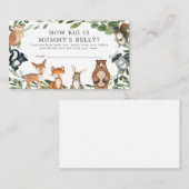 ウッドランド ベイビー シャワー ママの お腹はどれくらい？ カード (正面/裏面)