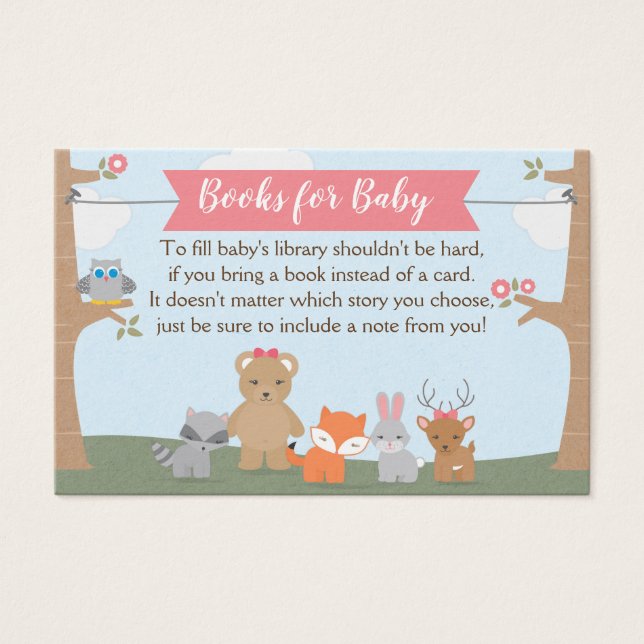 ウッドランド・ベビーガール・シャワー代わりに本を持ってくる (正面)