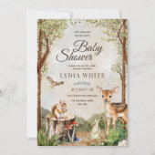 ウッドランド・ベビーシャワー招待状男女兼用、 招待状 (正面)