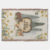 ウッドランド、ベビーブランケット、子供部屋、赤ちゃんシャワーのプレゼント、 スローブランケット (正面)