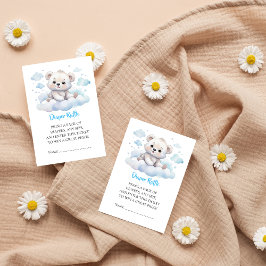 ウッドランド・ベビー・ベア・シャワーを待つ少年 エンクロージャーカード