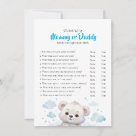 ウッドランド・ベビー・ベア・シャワーを待つ少年 招待状