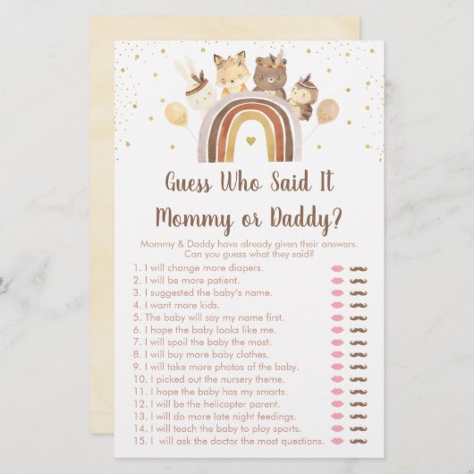 ウッドランド・ボホ・レインボー誰がゲームを言ったか推測 (正面/裏面)