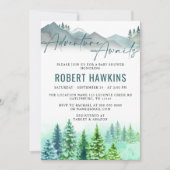 ウッドランド・マウンテン・アドベンチャーが赤ちゃんのシャワーを待つ 招待状 (正面)