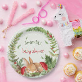 ウッドランド・マッシュルームのファジー・バニー・ベイビー・シャワー ペーパープレート (パーティー)