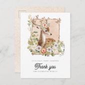 ウッドランド マナー ベイビー シャワー 感謝の気持ち ポストカード (正面/裏面)
