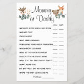 ウッドランド・ママかパパ彼は彼女がゲームカードを言ったと言った チラシ (正面)