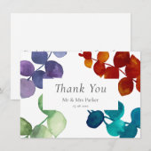 ウッドランド ユーカリ フラワーの感謝をこめて サンキューカード (正面/裏面)