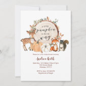 ウッドランド・リトル・カボチャが赤ちゃんシャワーに行く 招待状 (正面)