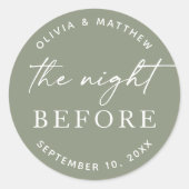 ウッドランド・リハーサル・ディナー。前のセージ・グリーン・ナイト ラウンドシール (正面)