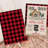 ウッドランド・ルンバーベビーシャワー 招待状