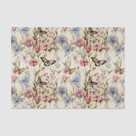 ウッドランド・ワイルドフラワーと蝶の切り離し 薄葉紙 (正面)
