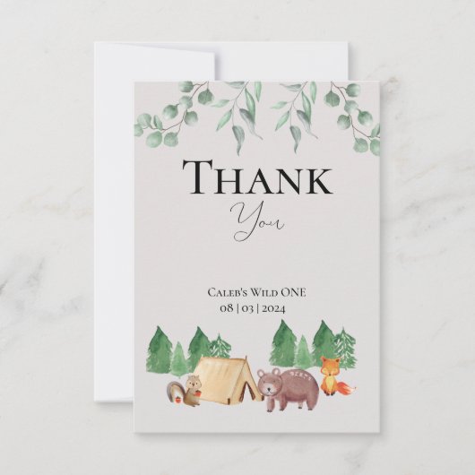 ウッドランド ワイルド ワン サンキューカード (正面)