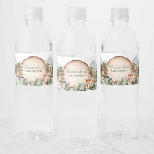 ウッドランド、冒険から赤ちゃんシャワーを浴びる ペットボトルラベル (ボトル)
