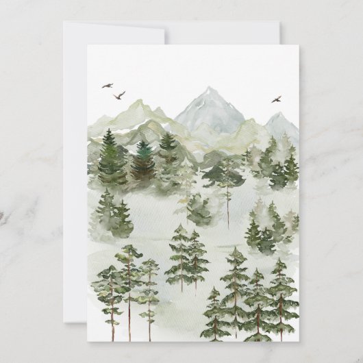 ウッドランド、冒険から赤ちゃんシャワーを浴びる 招待状 (裏面)