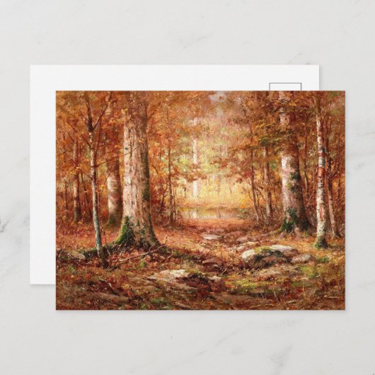 「ウッドランド、北ミシガン」ランドスケープ絵を描ズ ポストカード (正面/裏面)