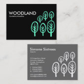 ウッドランド(太い) -淡い色のグリーンオンブラック 名刺 (正面/裏面)