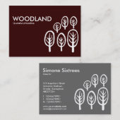 ウッドランド（太く） – ダークブラウンの白 名刺 (正面/裏面)