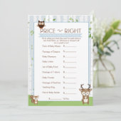 ウッドランド 春/夏 赤ちゃん歓迎会 価格当てゲーム 招待状 (スタンド正面)