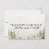 ウッドランド、森、松、ストリングライト サンキューカード (裏面)