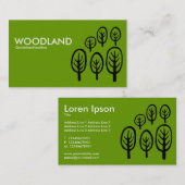 ウッドランド – 緑の白と黒 名刺 (正面/裏面)