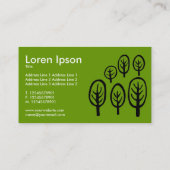 ウッドランド – 緑の白と黒 名刺 (裏面)