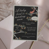 ウッドランド(鳥)ショウジョウコウカンチョウバードネスト赤ちゃんシャワー 招待状