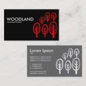 ウッドランド – 黒に赤 名刺 (正面/裏面)