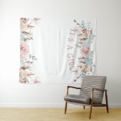 ウッドランドBOHOバーチャルガールベビーシャワー背景 タペストリー (インサイチュ(横))