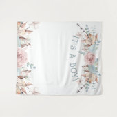 ウッドランドBOHOバーチャルボーイ赤ちゃんシャワー背景 タペストリー (正面(横))