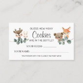 ウッドランドCookieベビーシャワーカードゲームの数 プレイスカード (正面)